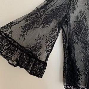 Black lacey flutter sleeve blouse